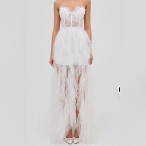 For Love & Lemons White Corset Bustier Dress